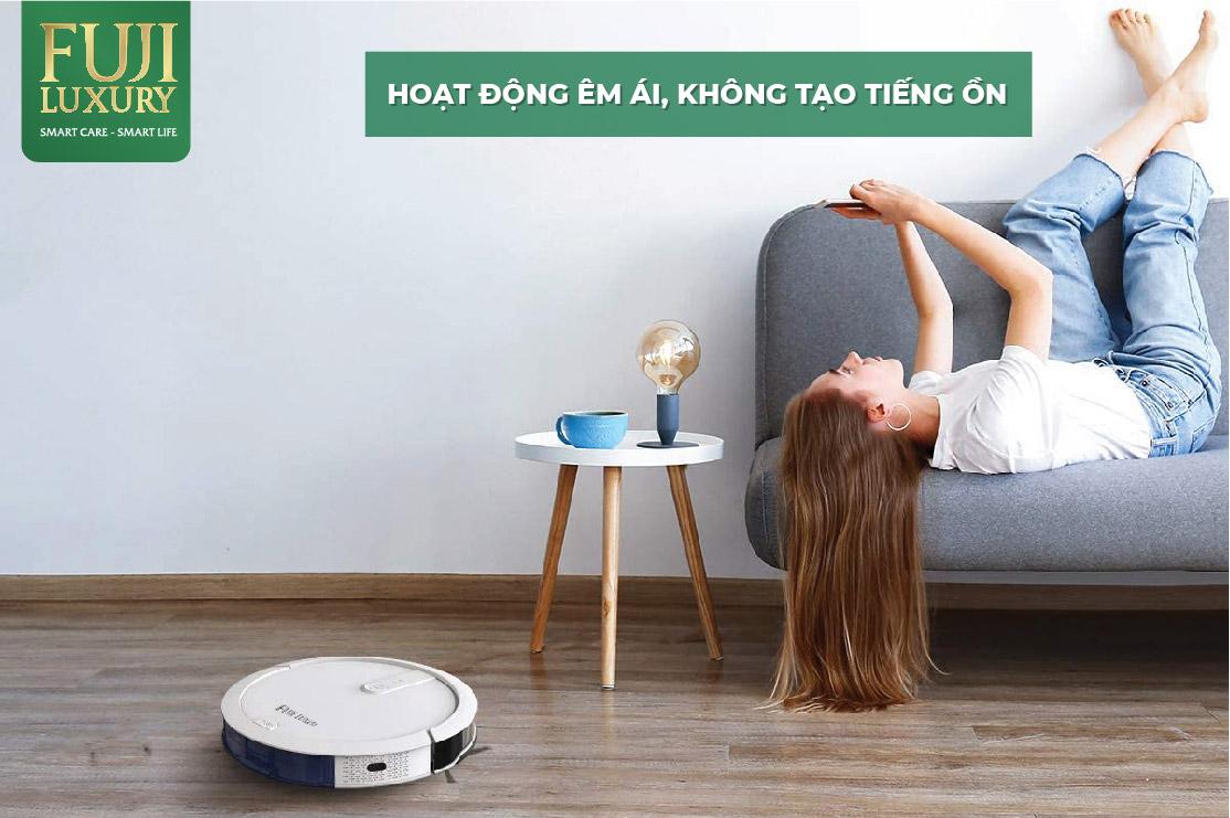 Robot hút bụi lau nhà T4 thông minh Fuji T4 được trang bị thêm công nghệ giảm tiếng ồn