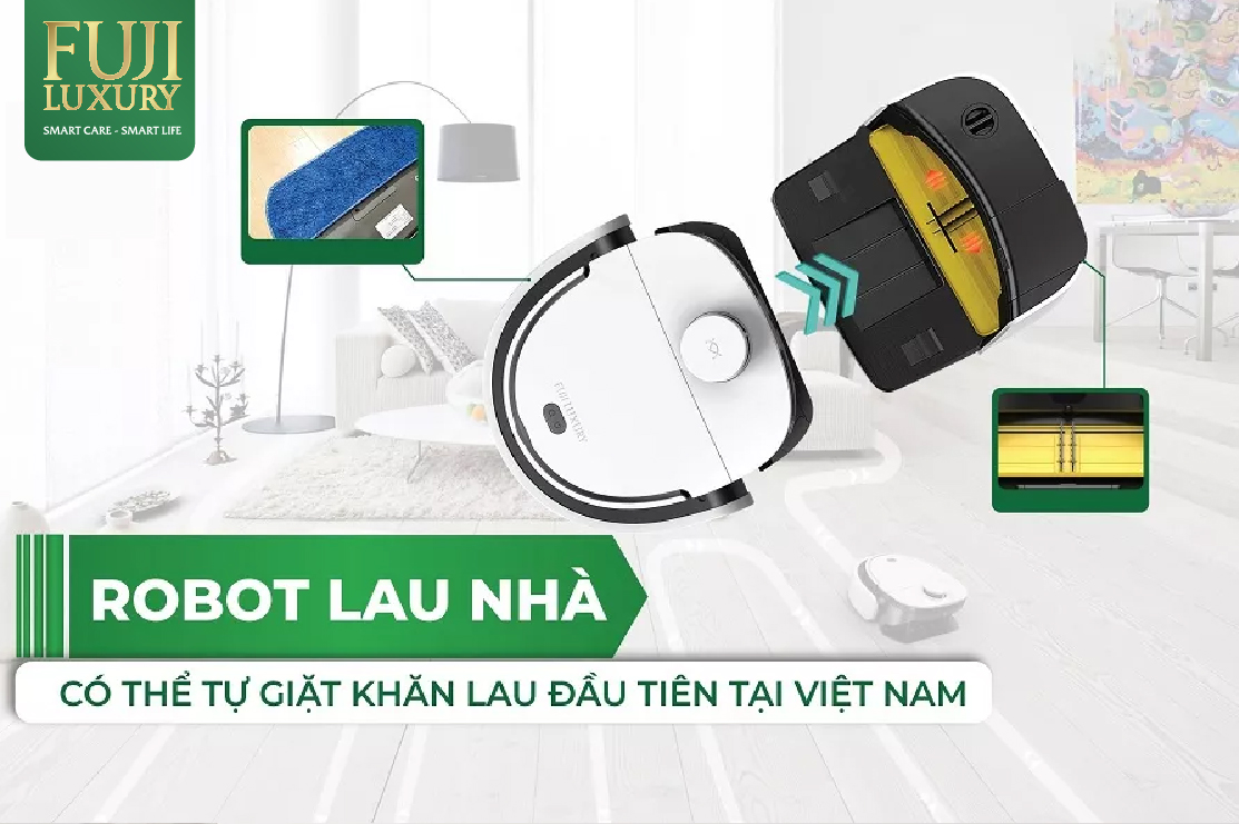 FJ - T10 Max sở hữu ĐỘC QUYỀN tự động giặt giẻ trong robot hút bụi