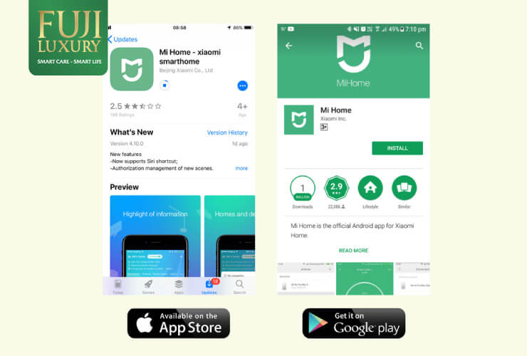 Ứng dụng Mihome có mặt trên cả 2 nền tảng Android và iOS