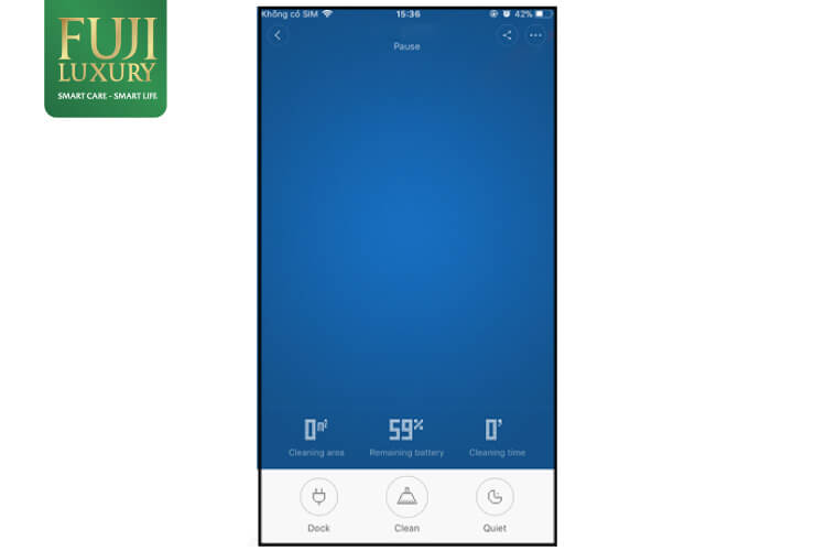 Giao diện ứng dụng điều khiển robot hút bụi Xiaomi