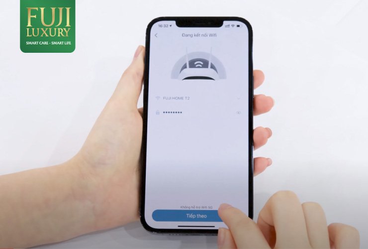 Kết nối robot hút bụi Fuji Luxury với wifi hiện có.
